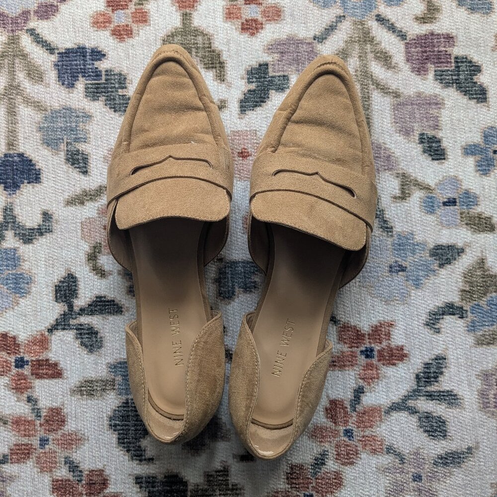 Nine West Suede D'orsey Camel Loafers